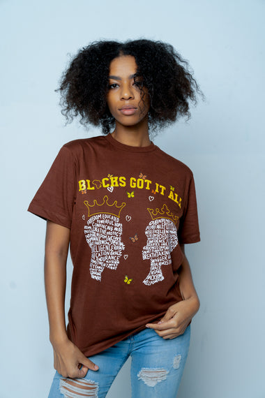 Wohzoh 'Blacks Got It All' Tee - Brown