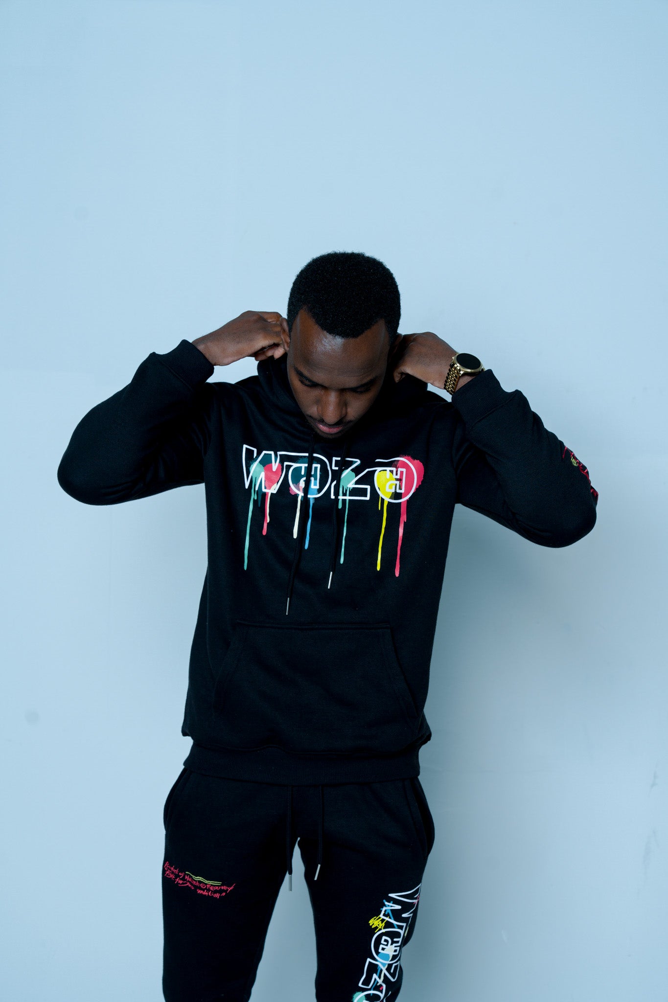Wohzoh 'Fight For Your Ambition' Jogging Suit - Jet Black