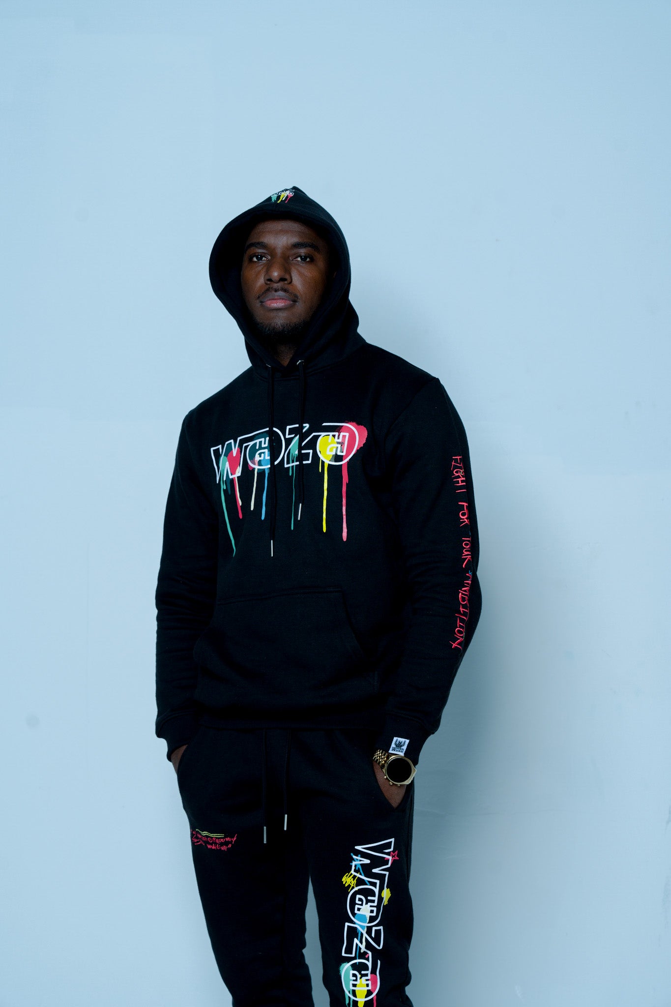 Wohzoh 'Fight For Your Ambition' Jogging Suit - Jet Black