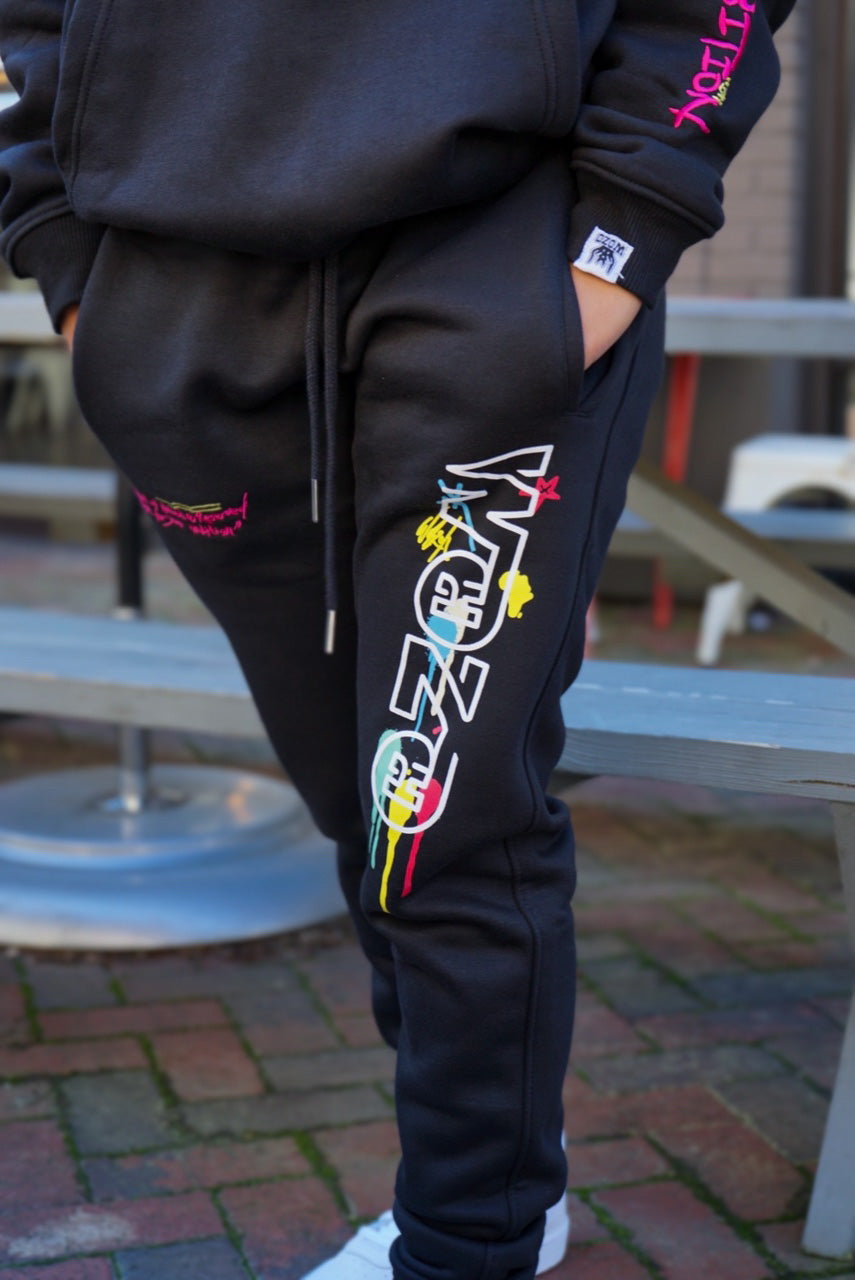 Wohzoh 'Fight For Your Ambition' Jogger - Jet Black