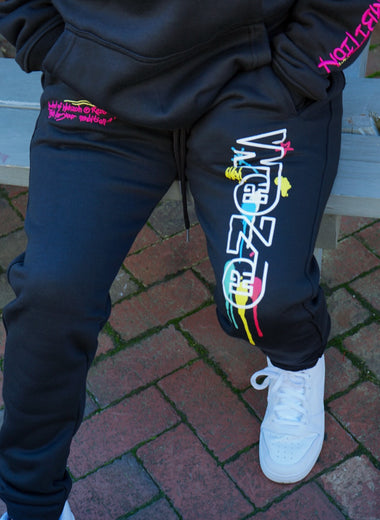 Wohzoh 'Fight For Your Ambition' Jogger - Jet Black